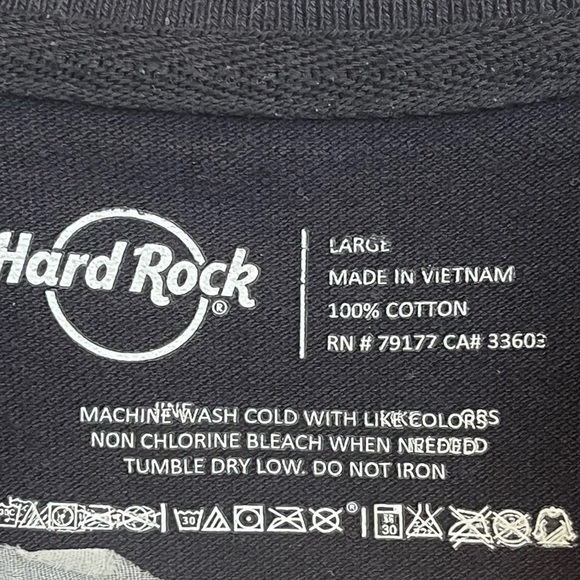 Men's Nashville Hard Rock Cafe Thick Polo Shirt Sz L Black Embroidered - Picture 7 of 16